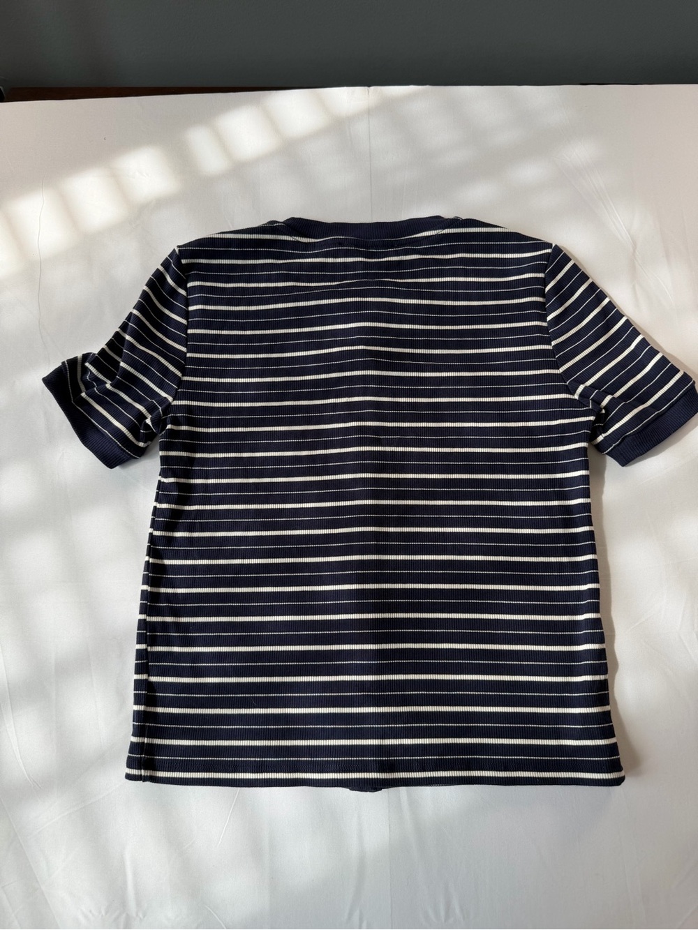 Truth Navy & White Striped Ribbed Button Top - Picture 2 of 7